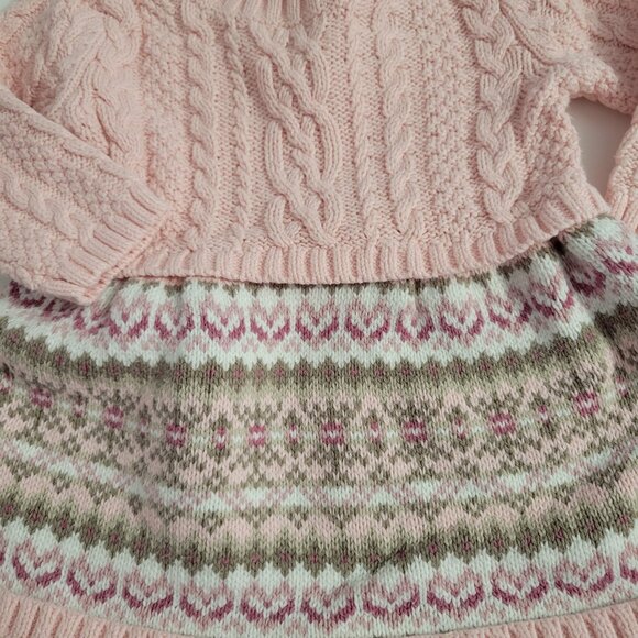 Baby Girl 3-6 Months Pink Sweater Dress and Hat - Picture 3 of 6